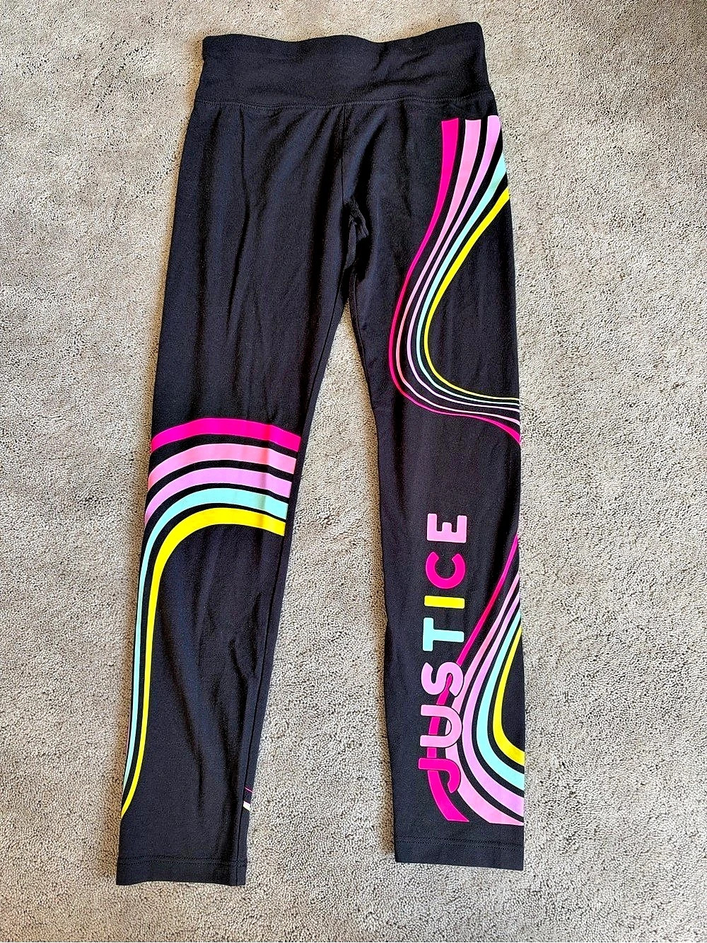 Justice Active Rainbow Wave Leggings Girls Large (12/14)